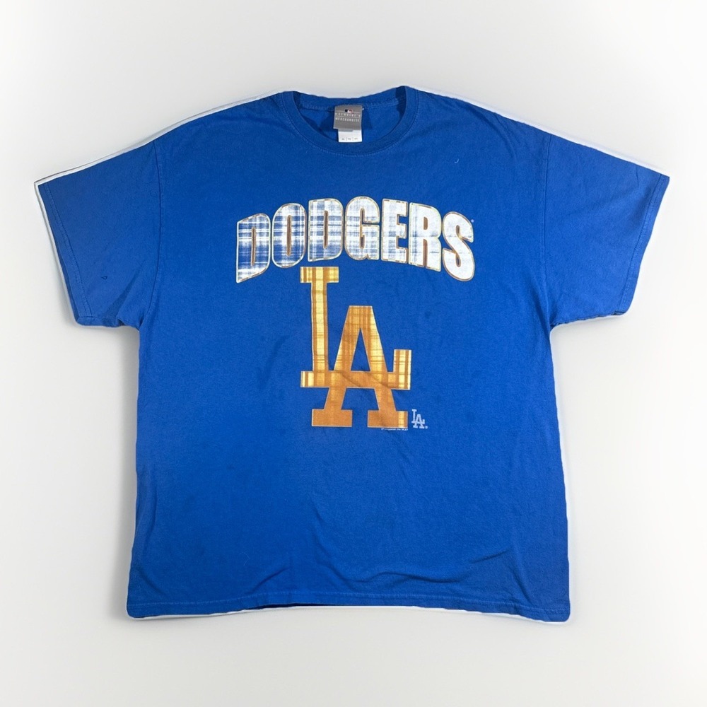Vintage LA Dodgers 90s Logo Shirt Adult XL Genuine Merchandise Lightly Stained